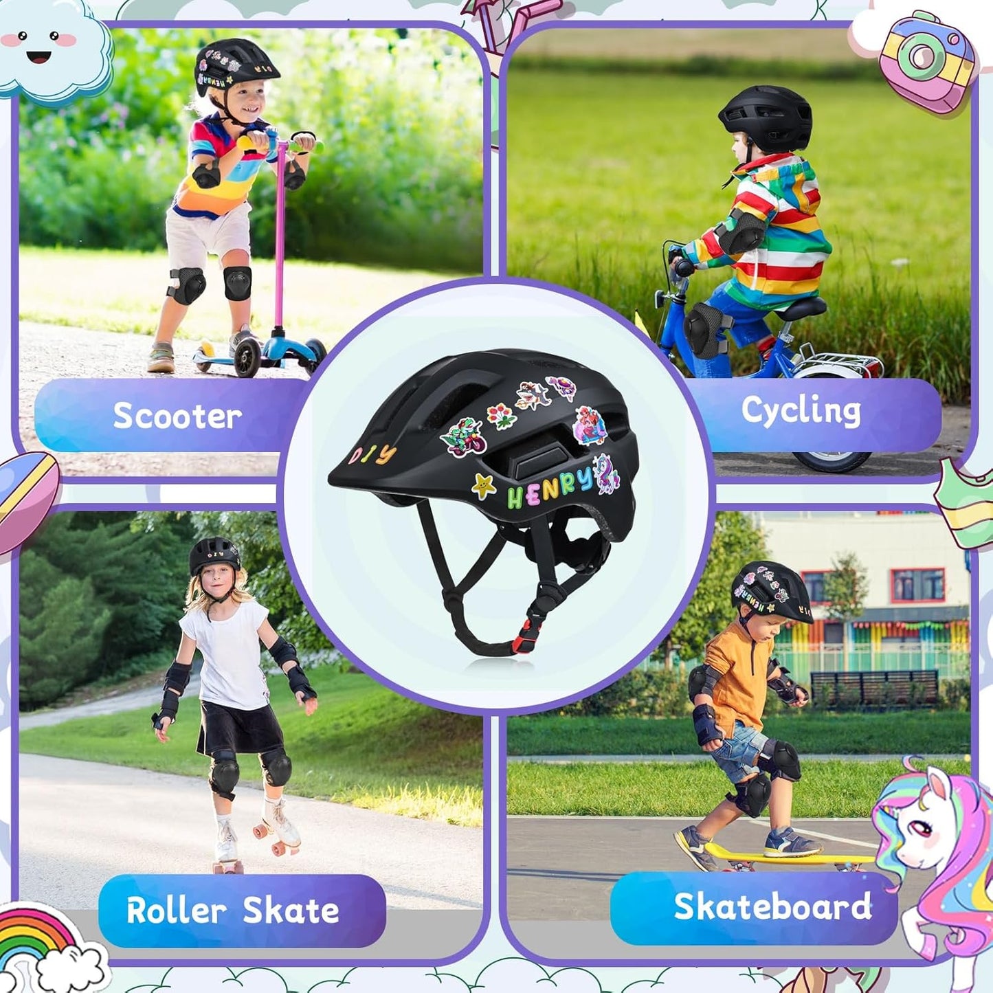 Skiennix Toddler Bike Helmet - Adjustable Lightweight Design for Ages 1-8 | Safe & Comfortable