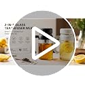 White 32oz Glass Tea Infuser Bottle with Removable Infuser & Leakproof Lid