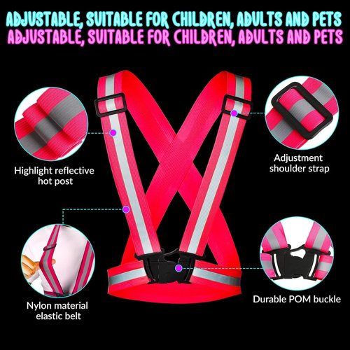 Macarrie 15 Pcs Reflective Running Vests - Adjustable Safety Gear for Night Walking | High Visibility