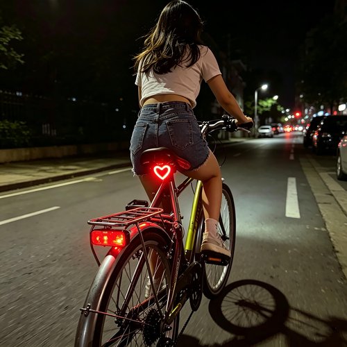 AaiLucky Rechargeable Bike Tail Light LED Bicycle Rear Light for Night Riding, Bright Girls Heart Shape Bike Taillight, Cycling Warning Light for Adults Kids Women, 5 Modes & Waterproof