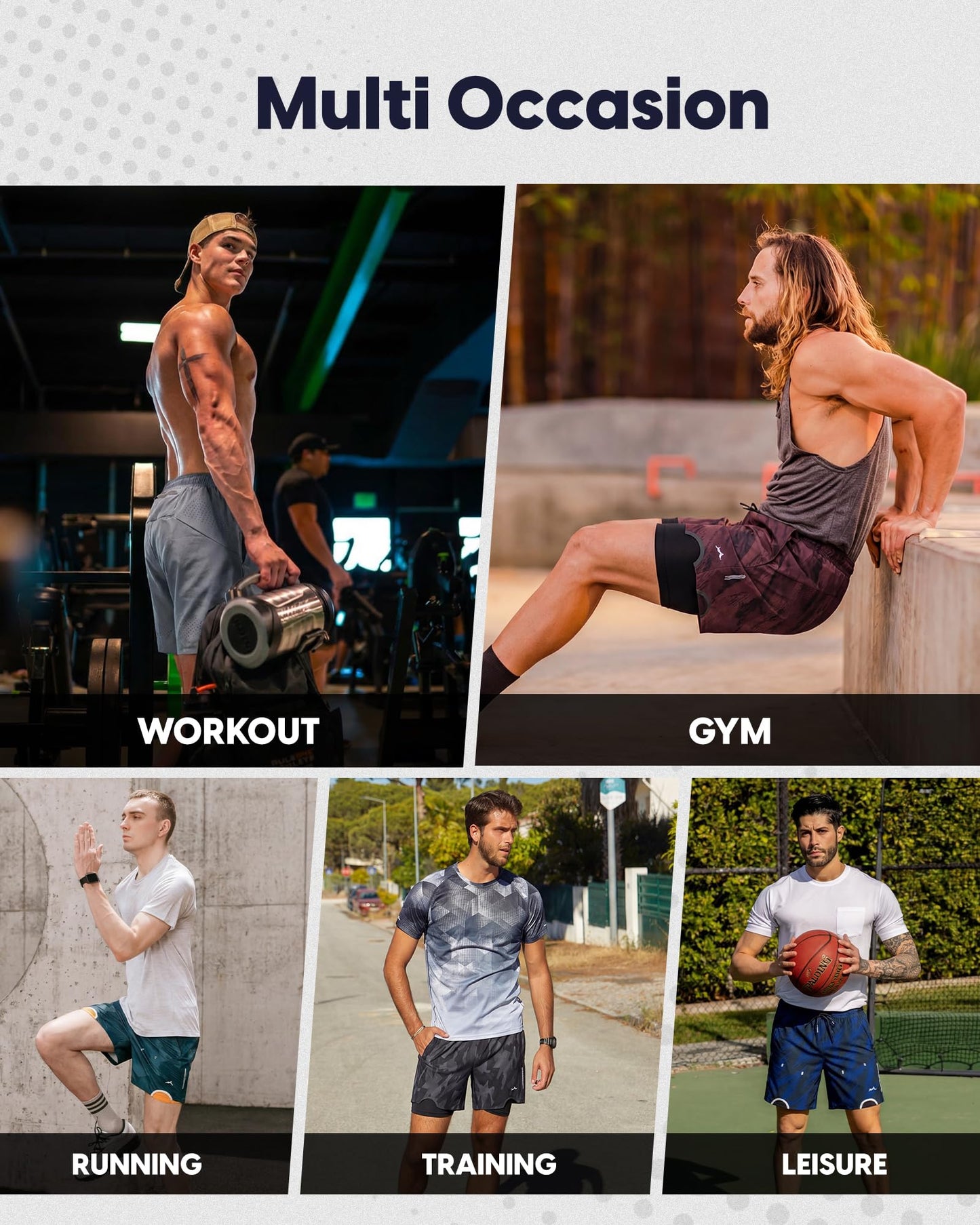maamgic Men’s Running Shorts 7" 2 in 1 Compression Liner 4-Way Stretch Quick Dry Laser Perforated Gym Workout Athletic Shorts with Pockets Large Dark Blue
