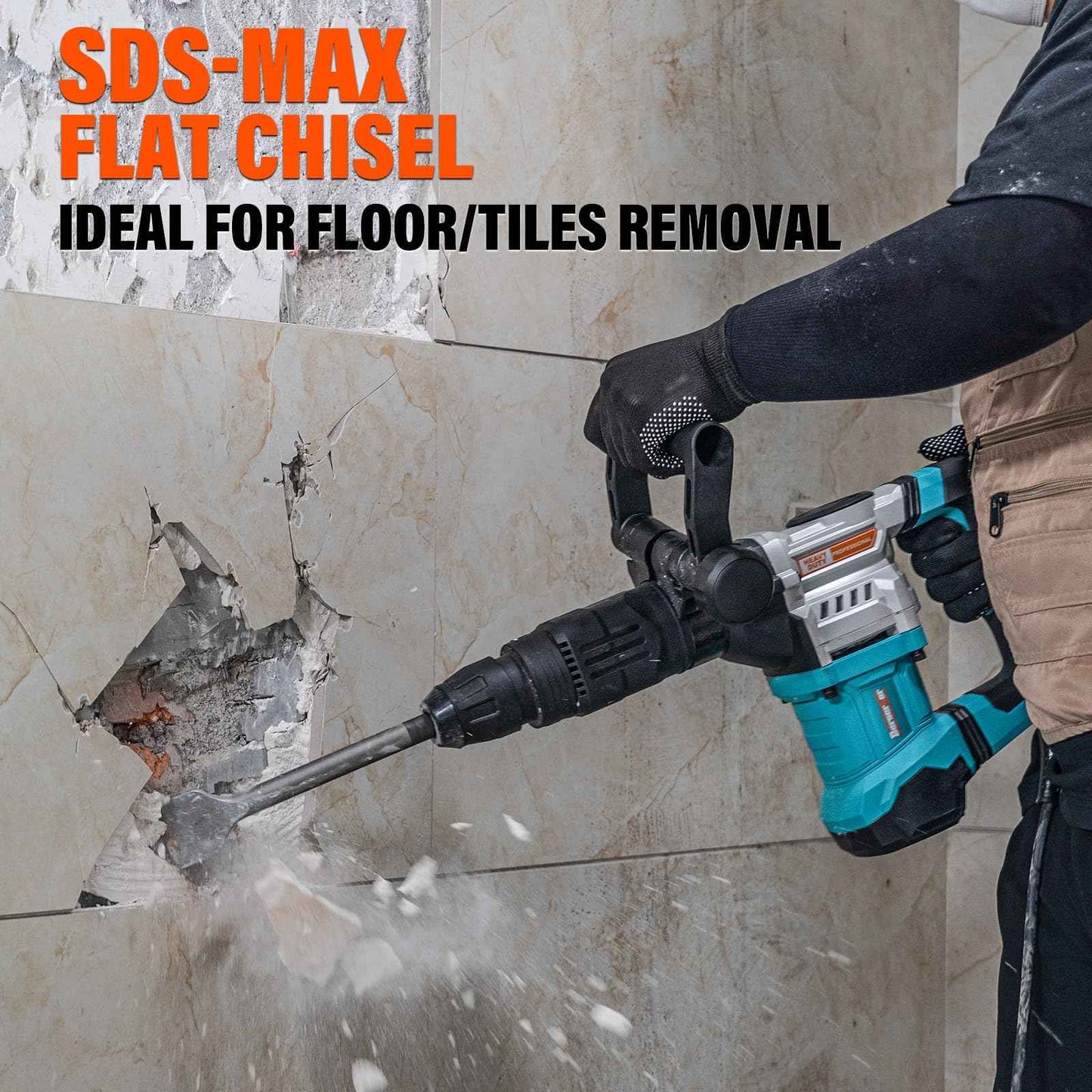 Berserker 3 pc. SDS Max Chisel Set with Point Chisel, Flat Chisel & Scaling Chisel, Masonry Concrete Tile Removal Bits, Compatible with All SDS-Max Rotary Hammer Drills and Demolition Jack Hammers