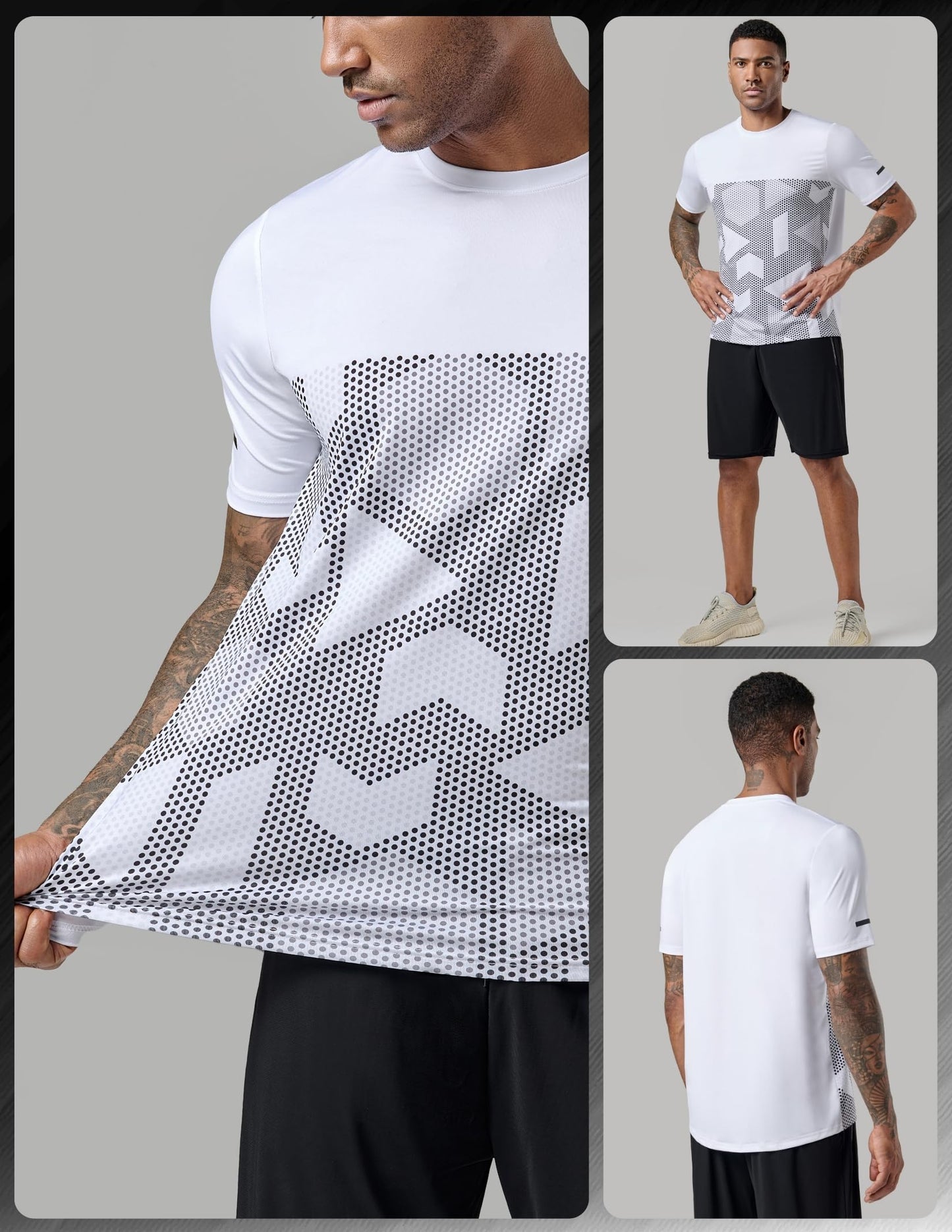 5 Pack Men’s Active Quick Dry Crew Neck T Shirts | Athletic Running Gym Workout Short Sleeve Tee Tops Bulk (Set 16, XX-Large)