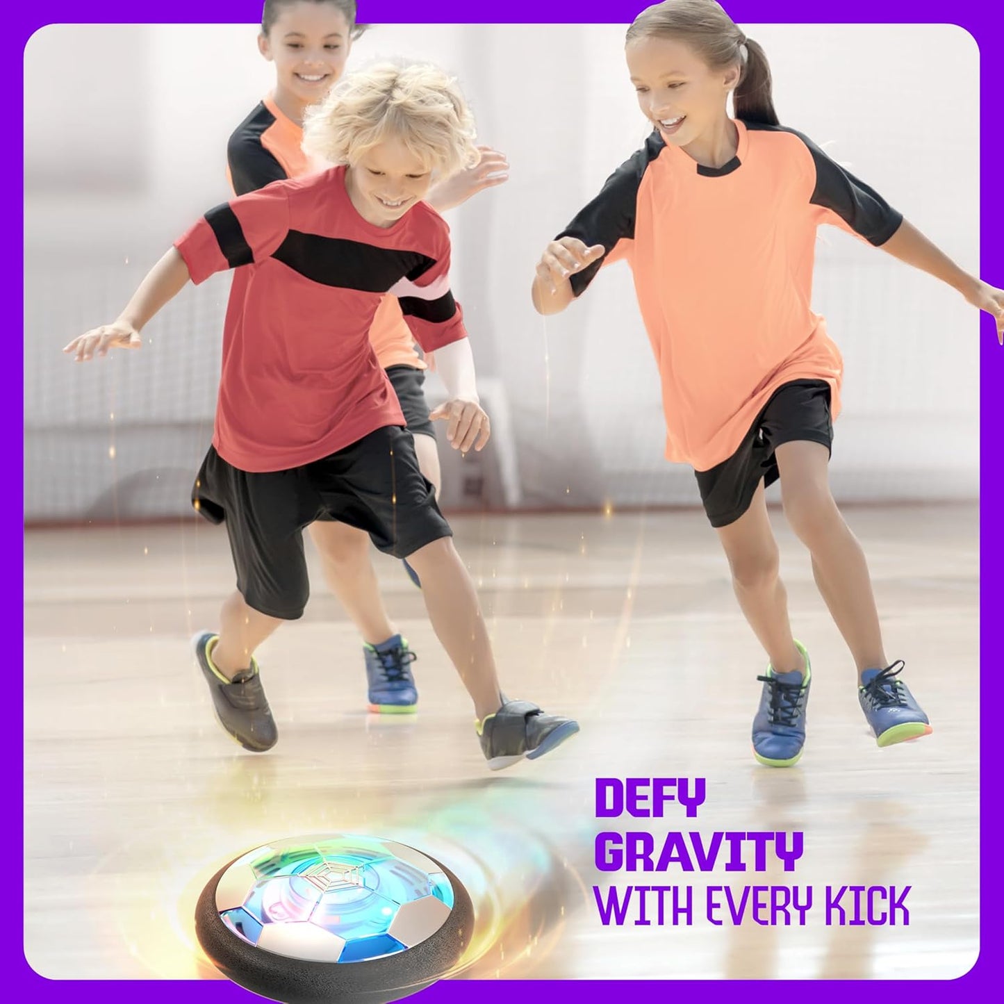 Ninja Blast Light-Up Hover Soccer Ball - Fun Indoor Toy for Kids Ages 3 to 12 | Perfect Birthday Gift