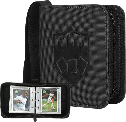GERMUN Mini Card Binder - 80 Pocket Trading Card Album with 40 Double-Sided Sleeves | Black Color