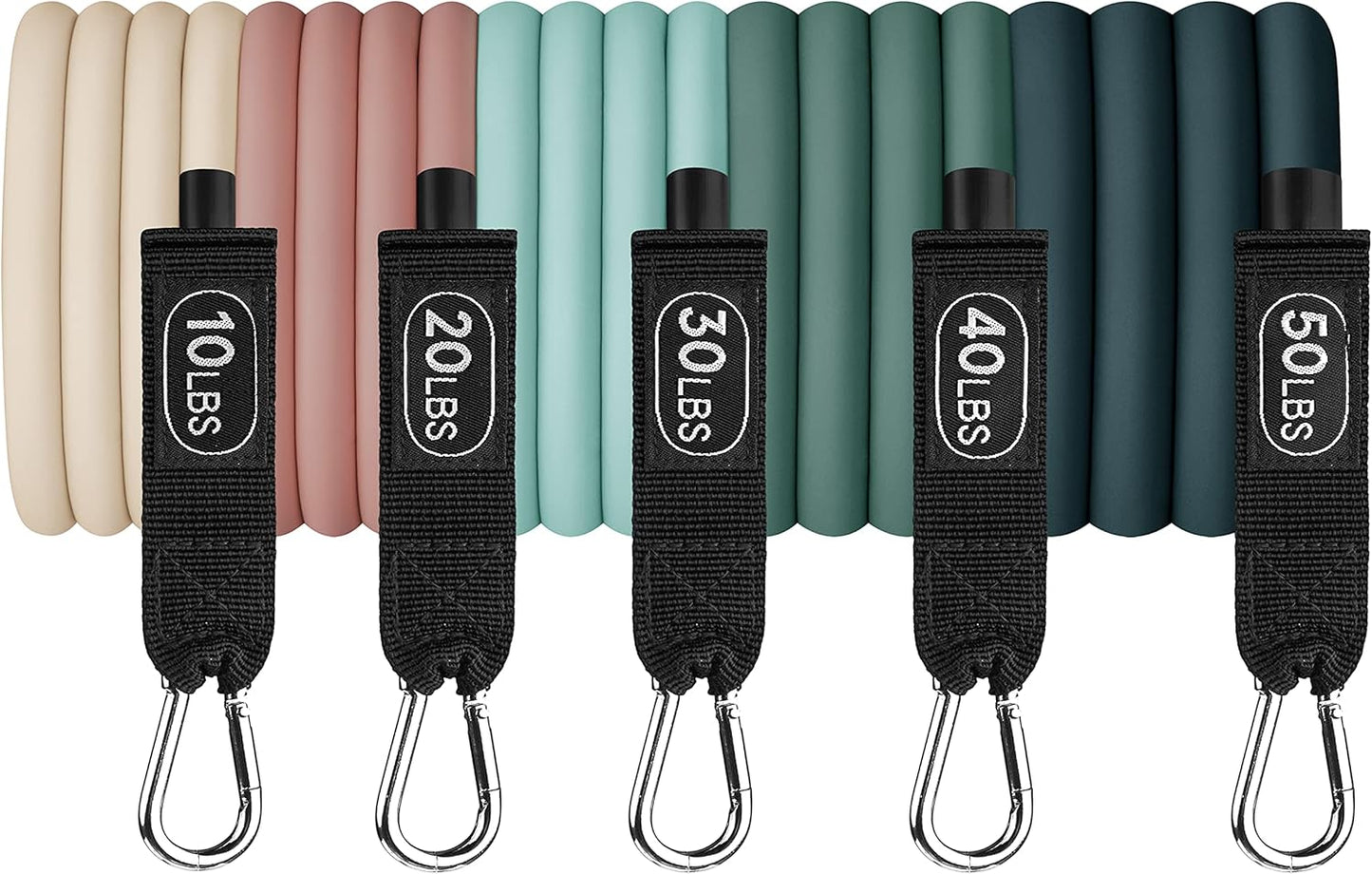 Retrospec Resistance Bands Set - 5 Stackable Bands with Handles & Door Anchor | Portable Fitness Equipment for Yoga & Therapy