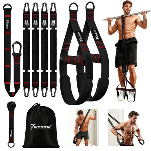 Pull Up Assistance Bands, Heavy Duty Resistance Bands with Handles, Exercise Band with Door Anchor, Adjustable Workout Band Set for Pull Up Bar, Full Body Strength&Muscle Training, Recovery, Home Gym