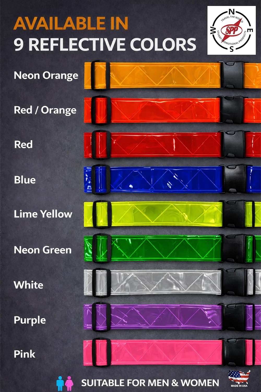 Skiennix Reflective Running Belt - High Visibility Safety Gear for Running, Walking & Cycling