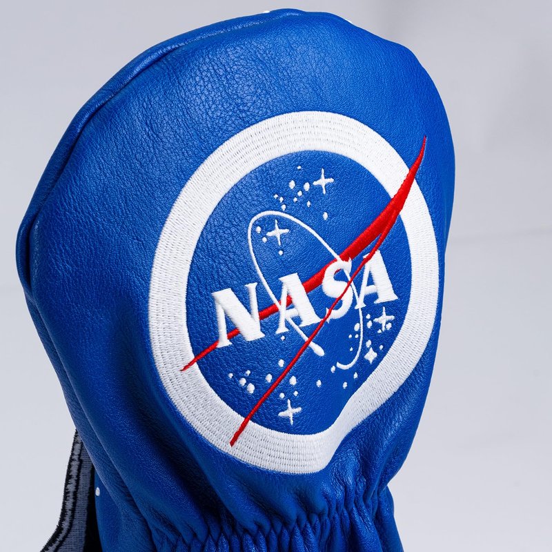 Pins & Aces NASA Head Cover - Premium, Hand-Made Leather Headcover - NASA Space Shuttle, Tour Quality Golf Club Cover - Style and Customize You Golf Bag (Driver)