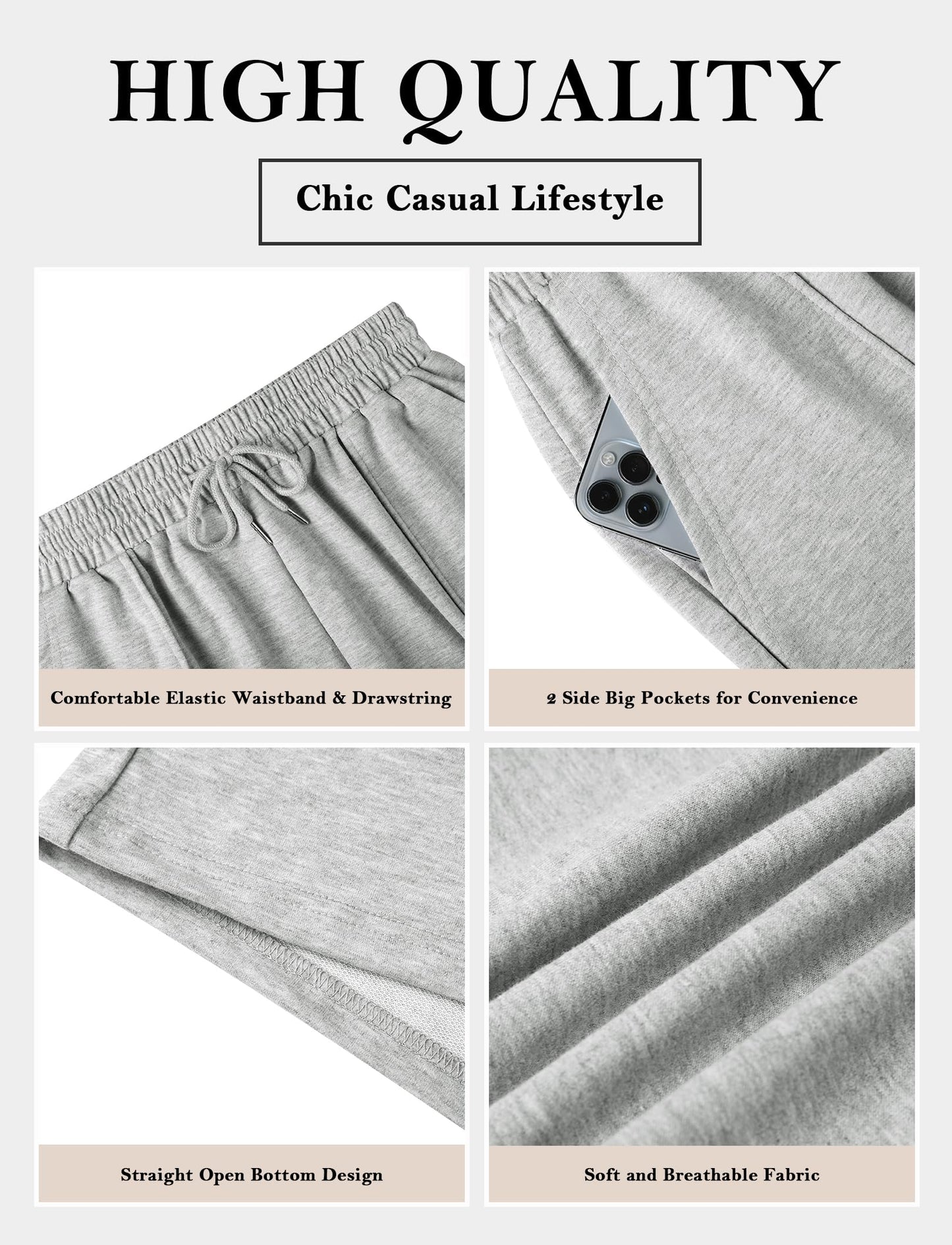 Women Lounge Shorts 7" Inseam Bermuda Shorts Workout Hiking Running Active Shorts for Teen Girls Grey XL