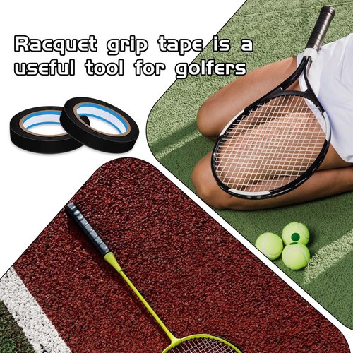 2 Rolls Finishing Tape Tennis Racket, 0.39 Inch × 11 Yards Grip Tennis Finishing Tape PVC Tennis Badminton Racquet Grip Tape Tennis Racket Wrap Grip Vinyl Extra Racquet Tape for Tennis Badminton