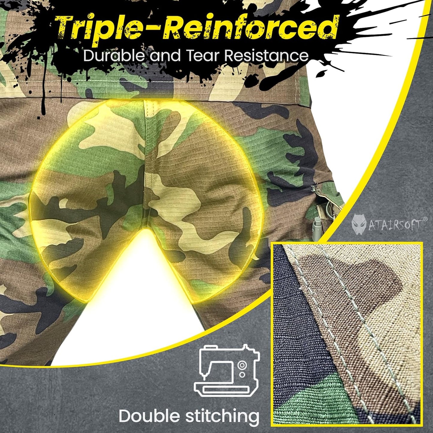Skiennix Tactical Military Camo BDU Uniform Set - Combat Shirt & Pants for Outdoor Hunting