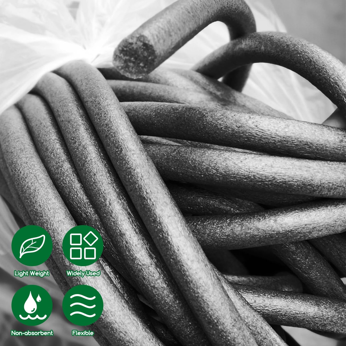 Foam Backer Rod for Gaps Concrete Crack Filler Joints Foam Gap Filler Caulk Saver Backing Rod Concrete Filler Rope (Black, 1/2 Inch x10 Feet)