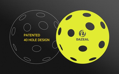 DAZEAL 40-Hole USAPA Pickleballs – Durable Outdoor Balls for Clubs & Beginners, Precision Drilled Holes & Seamless Design for Consistent Performance 12-Pack Value Set
