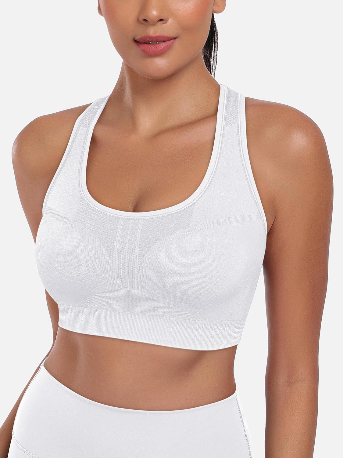 Skiennix 3-Pack High Impact Racerback Sports Bras - Padded Wirefree Workout Bra for Fitness & Yoga