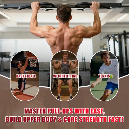 Pull Up Assistance Bands, Heavy Duty Resistance Bands with Handles, Exercise Band with Door Anchor, Adjustable Workout Band Set for Pull Up Bar, Full Body Strength&Muscle Training, Recovery, Home Gym