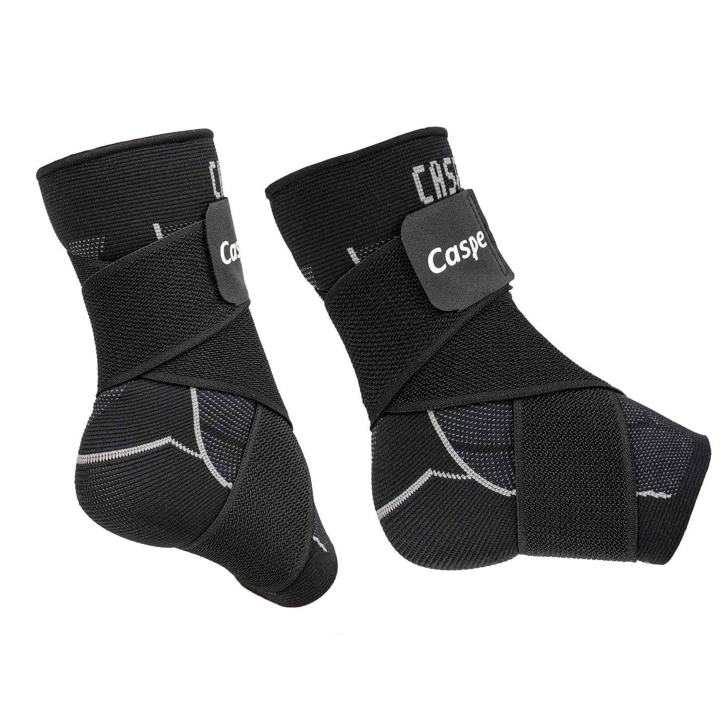 Caspe 2 Pack Breathable Ankle Brace for Women & Men with Adjustable X-Strap – 3D Knit Compression Support, Helps with Plantar Fasciitis, Achilles Tendon, and Ankle Stability (Black, Medium)