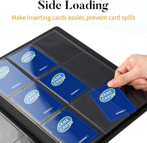 Fabmaker Heavy Duty Card Binder - 9 Pocket Album Holds 360 Cards | Sleek Black Design for Game & Sports Cards