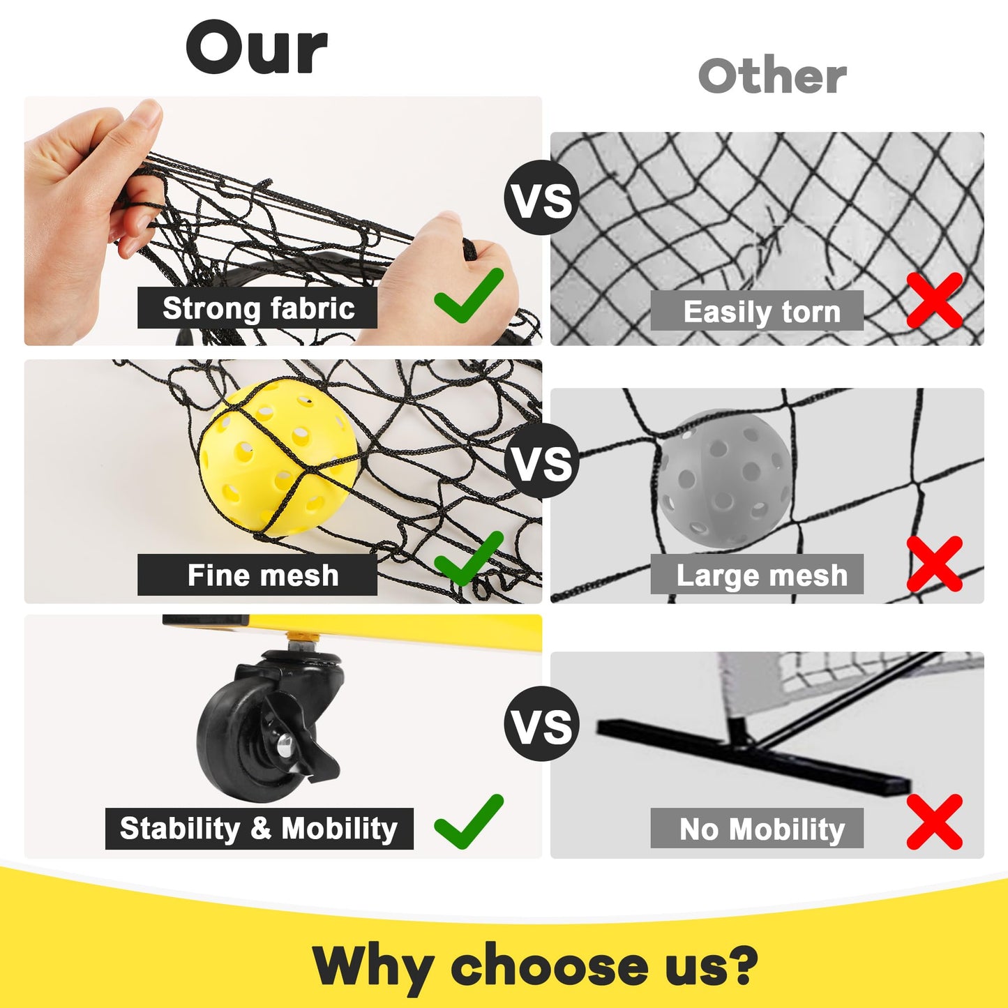 Portable Pickleball Net Set Regulation Size 22 FT Sturdy Metal Frame with Carry Bag Pickleball Net with Wheels Ideal for Backyard Driveway & Indoor Courts – Perfect for Youth Families & Professionals
