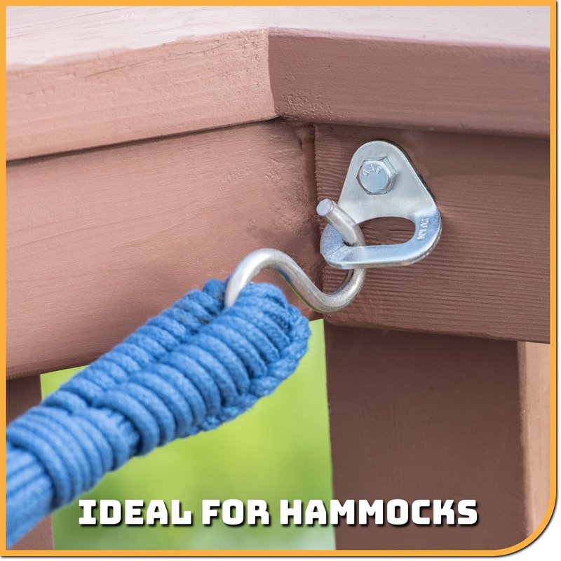 Danger Buddies 26kN Climbing Wall Bolt Hanger/Anchor/Tiedown for 3/8" Screw/Bolt Ideal for Rock Climbing and Home Gyms, Hammocks, Trailer Tie-Downs. Robust, Load-Bearing Steel Tie-Off (Two-Pack)