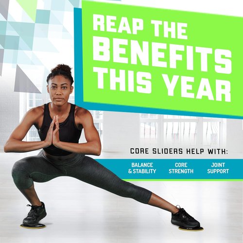 Elite Sportz Core Sliders - Dual-Sided Gliding Discs for Full Body Workouts | Pack of 2