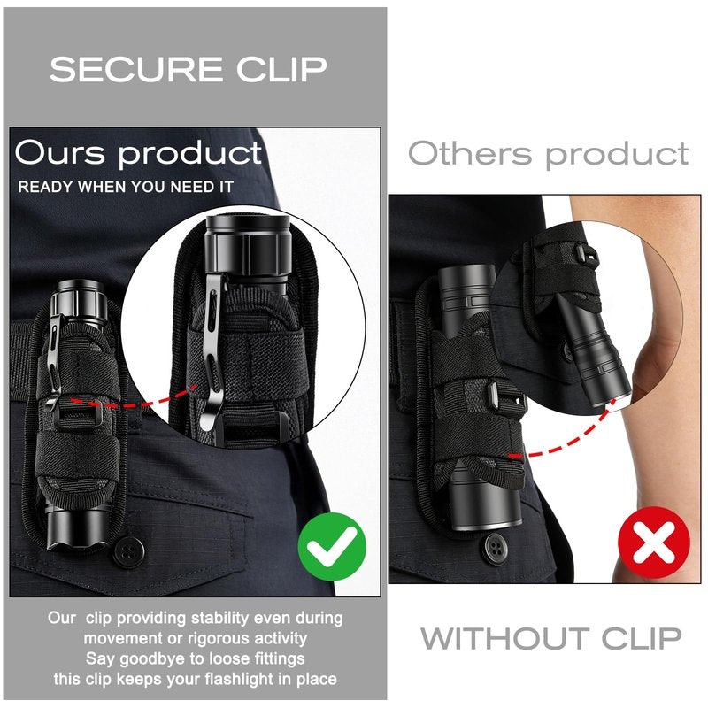 KunHe Tactical Flashlight High Lumens Rechargeable Duty Flashlight with Belt Holster Bright LED Police Flash Light with 4 Modes Long Lasting IPX7 Water Resistant for Security Camping and Emergency
