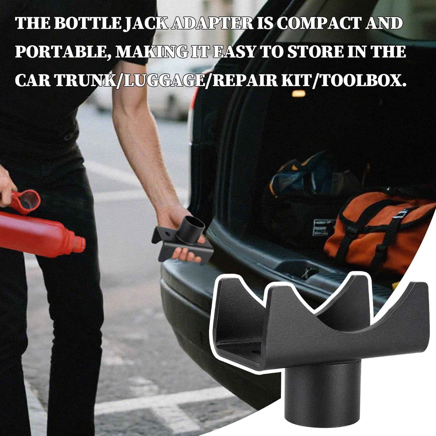 Bottle Jack Adapter, Axle Saddle for 2", 3", 4" Round & 2" Square Tube, Bottle Jack Extension for RV Trailer, Within 1.5" Lifting Platform, Garage, Farm & Ranch