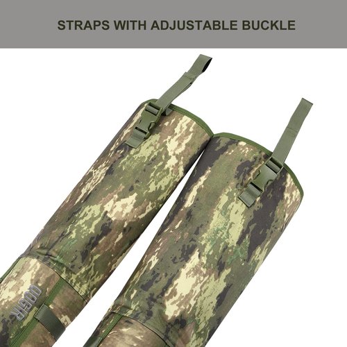 QOGIR Snake Guard Protection Chaps: Snake Bite Protection for Ankle to Thigh Snake Chaps, Hunting Full Protection for Legs from Snake Bites and Briar (Camo)