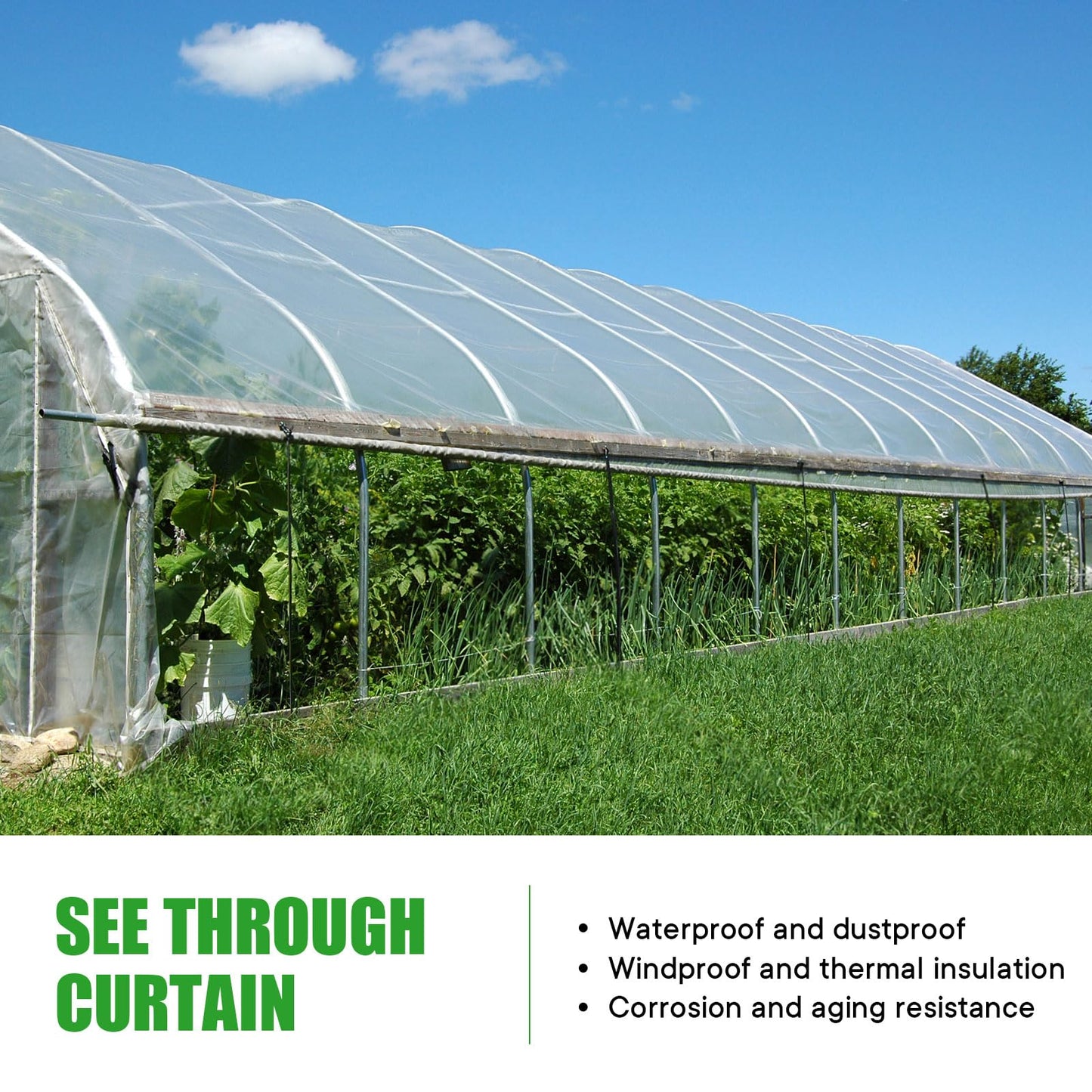 Chocikick Clear Tarp Heavy Duty Waterproof 8 x 16 FT, 20 Mil Clear Tarps with Grommets, Heavy Duty Clear Vinyl Tarp for Patio Pergola Garden Canopy Rainproof Wind-Proof Anti-Tear (8 x 16 FT)