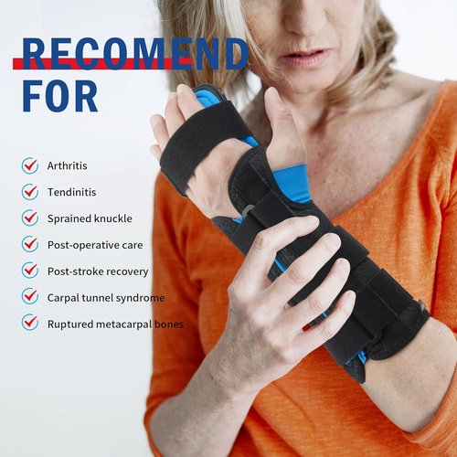 FEATOL Resting Hand Splint - Pain Relief Night Immobilizer for Carpal Tunnel & Arthritis | Left Small