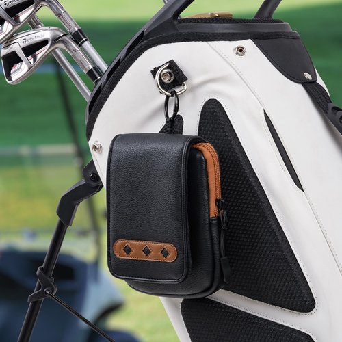 LZFAN Golf Rangefinder Case Premium Leather for Bushnell Callaway Waterproof Universal Range Finder Carry Bag for Most Brands Rangefinders Magnetic Close