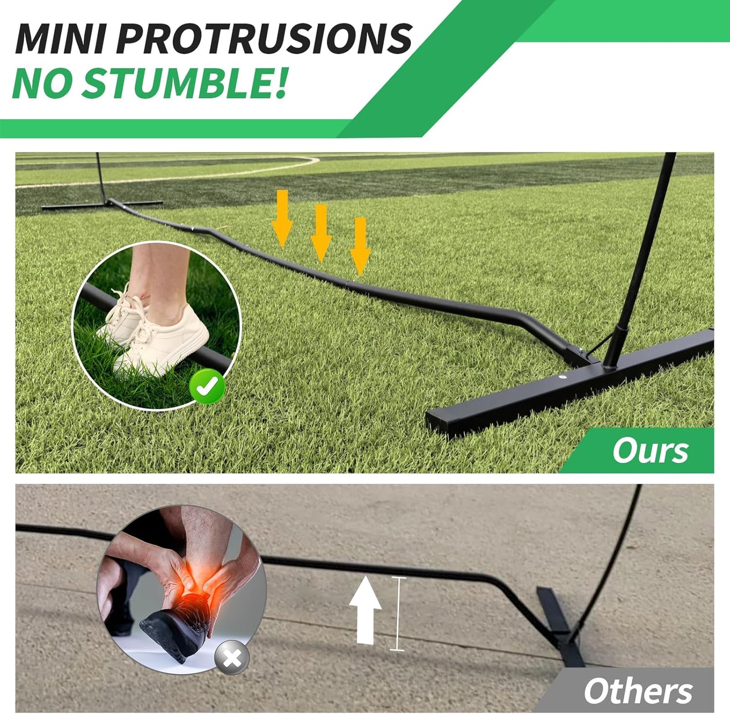 Skiennix Portable Volleyball Net - 5-Height Adjustable Backyard Set with Widened Base & Carry Bag | 12ft/14ft