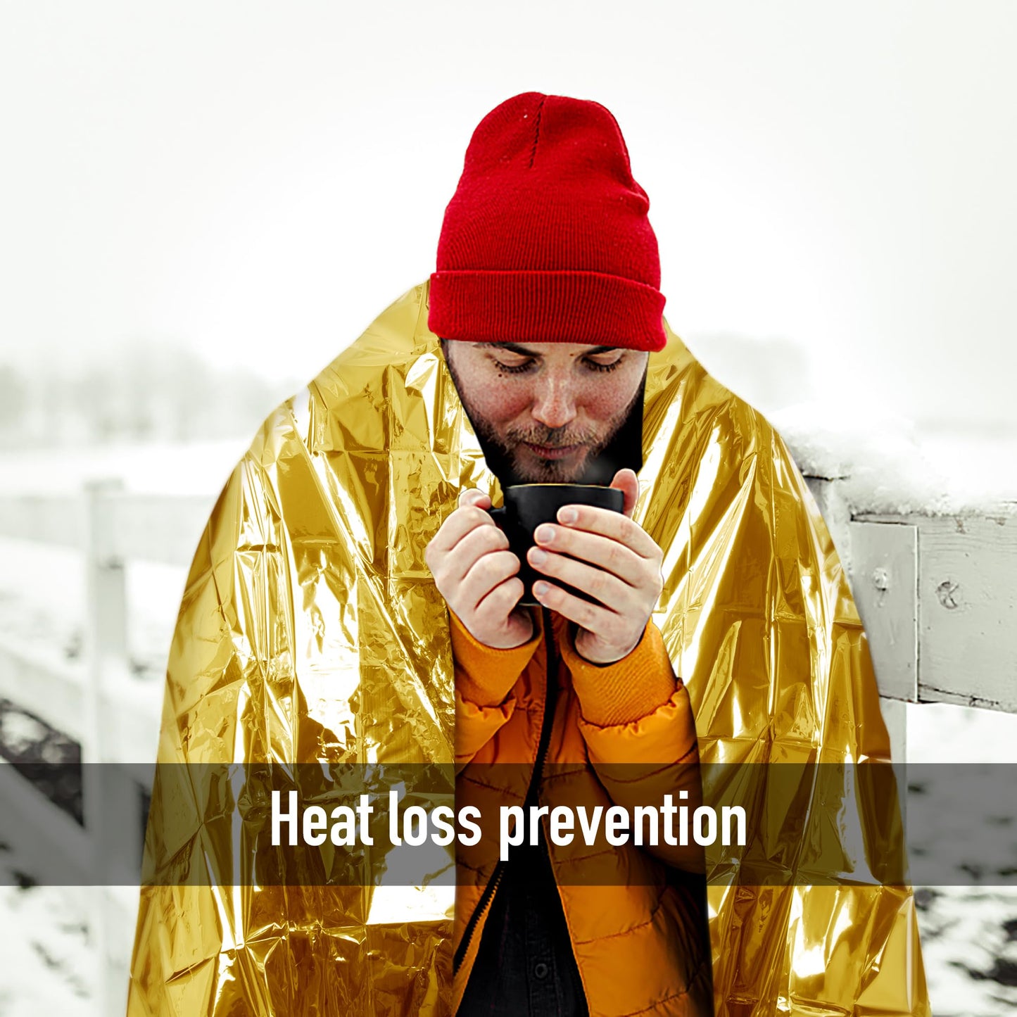 General Medi Emergency Blanket (12-Pack), Emergency Gold Foil Blanket– Perfect for Outdoors, Hiking, Survival, Marathons or First Aid