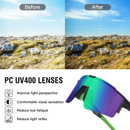 DUCO Sports Sunglasses for Men Cycling Sunglasses Youth Baseball Sun glasses Lightweight TR90 Frame Goggles DC0032