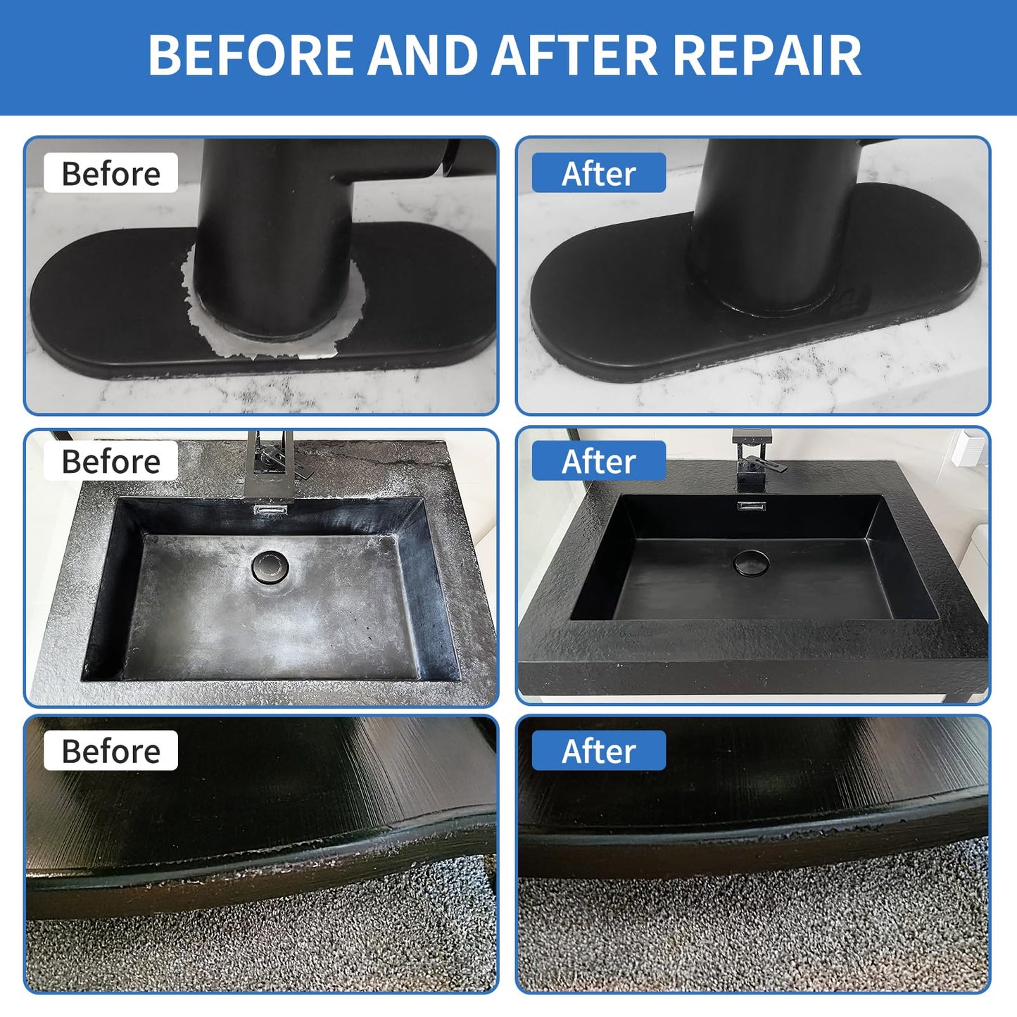 Black Touch Up Paint, Multi-Surface Touch Up Paint Pen, suitable for wall, metal, wood, floor, appliance maintenance, refrigerator, dishwasher, dryer, washing machine, microwave oven and other household appliances high-gloss paint repaint. 1.5 Fl Oz