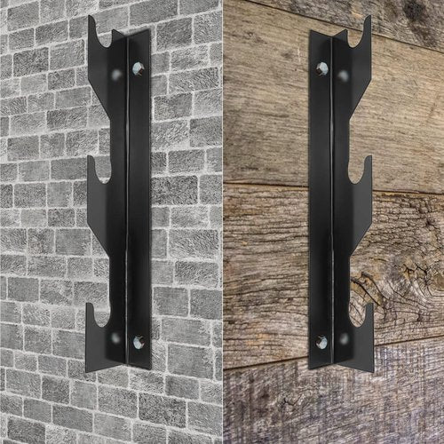 FUXIN Horizontal Steel Barbell Holder, Wall Mounted Olympic Bar Holder Weight Bar Storage Rack Heavy Duty Barbell Racks, 1 Pair (3 Bars)