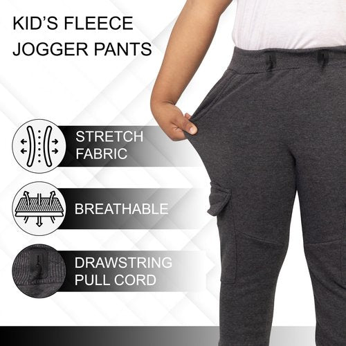 ALL IN SWEATS XS Apparel Boys Joggers 3 Pack – Athletic Pants, Fleece Sweatpants for Boys, Active Workout Pants, Comfortable Kids' Sweat Joggers - (8-20), 18, Charcoal/Grey/Black