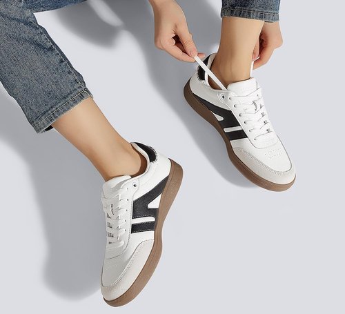 Lucky Step Classic Retro Sneakers - Genuine Leather Casual Tennis Shoes | Anti-Slip Gum Sole