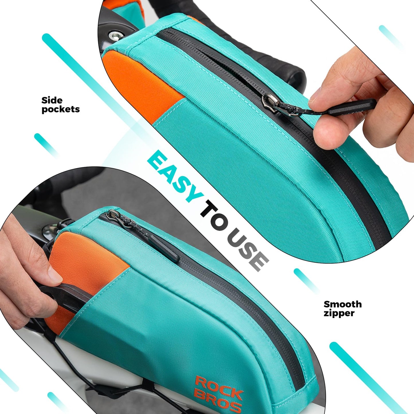 ROCKBROS Top Tube Bike Bag Bicycle Front Frame Bag Bike Storage Bag Mountain Bike Road Bike Pouch Pack Cycling Accessories Bike Frame Bag