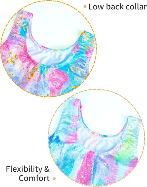 Leotard for Girls by [Brand Name] - Sparkly Gymnastics Unitards with Shorts | Sleeveless One-Piece