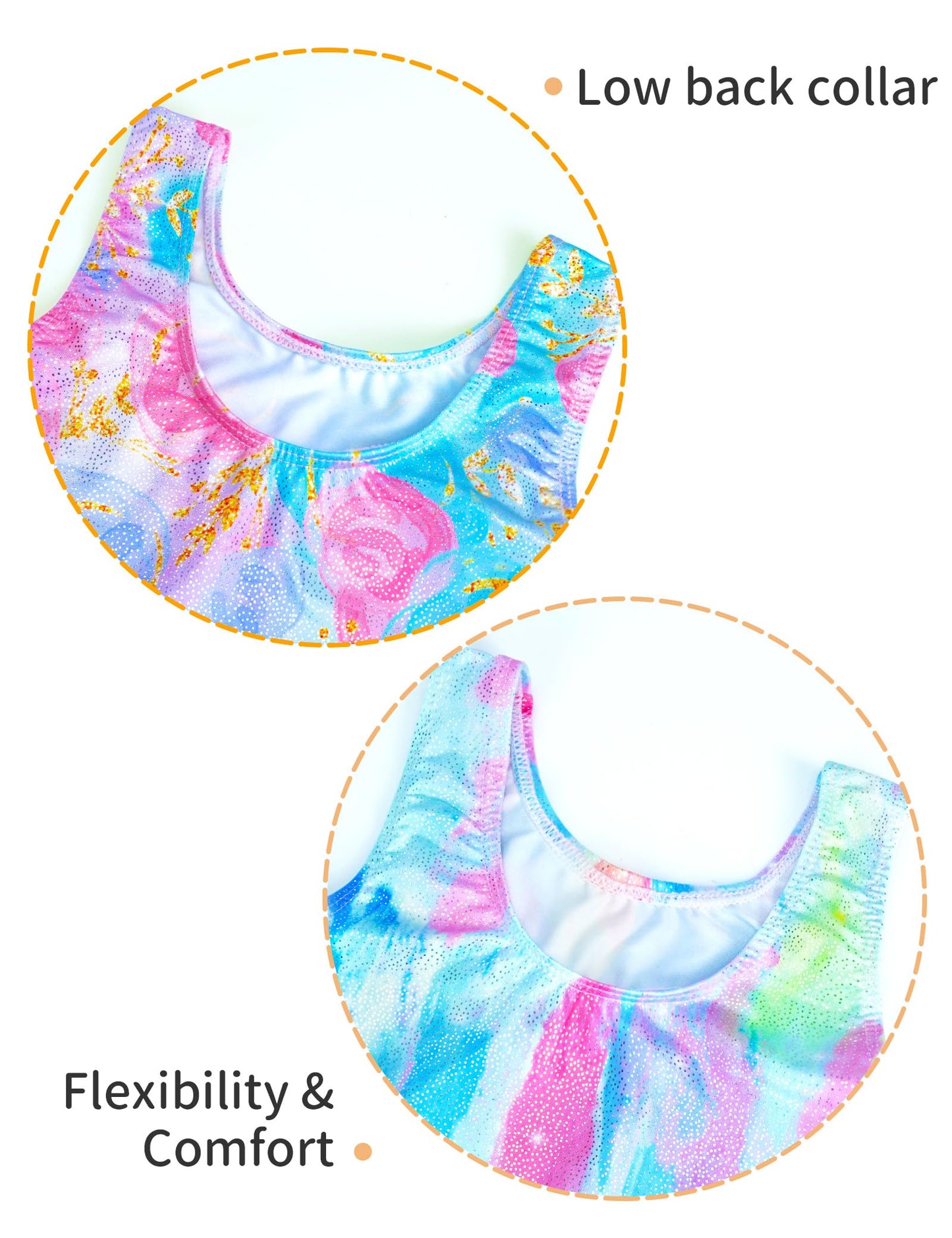 Nokecina Leotard for Girls Gymnastics with Shorts Size 1-2t Two Packs Blue Rose Flowers Adorable Pro Gym Outfits
