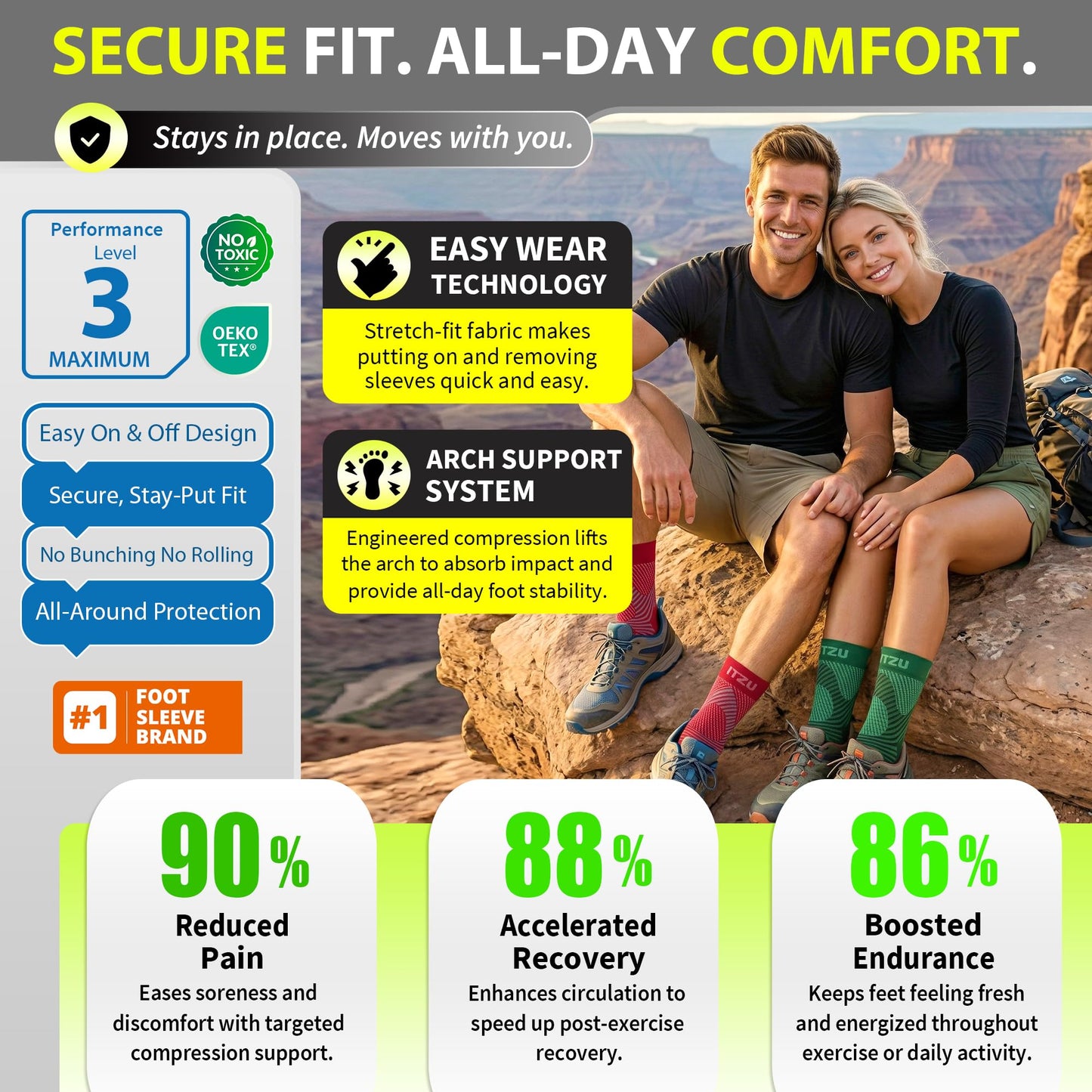 Compression Socks for Plantar Fasciitis, Achilles Tendonitis, Arthritis Relief, Ankle Brace Compression Sleeve with Foot Arch Support, Ankle Wrap for Women, Men, Swelling & Heel Pain Orange XXL