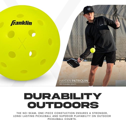 Franklin Sports X-40 Outdoor Pickleballs - Official USA Pickleball Ball | Regulation Size for Tournaments