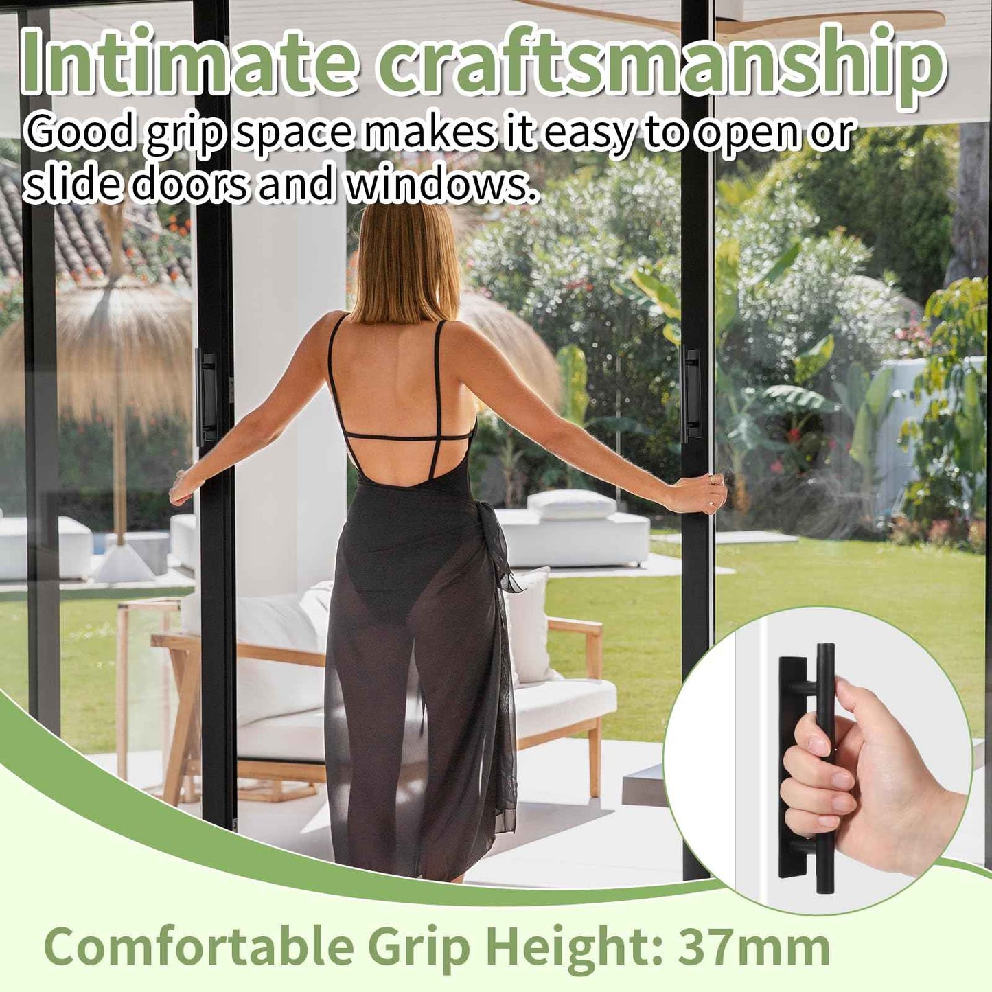 30 Pack Adhesive Cabinet Handles, Self-Stick Peel and Stick Cabinet Handles, ABS Plastic Adhesive Door Handle for Kitchen, Wardrobe, Sliding Door, Furniture (Black)