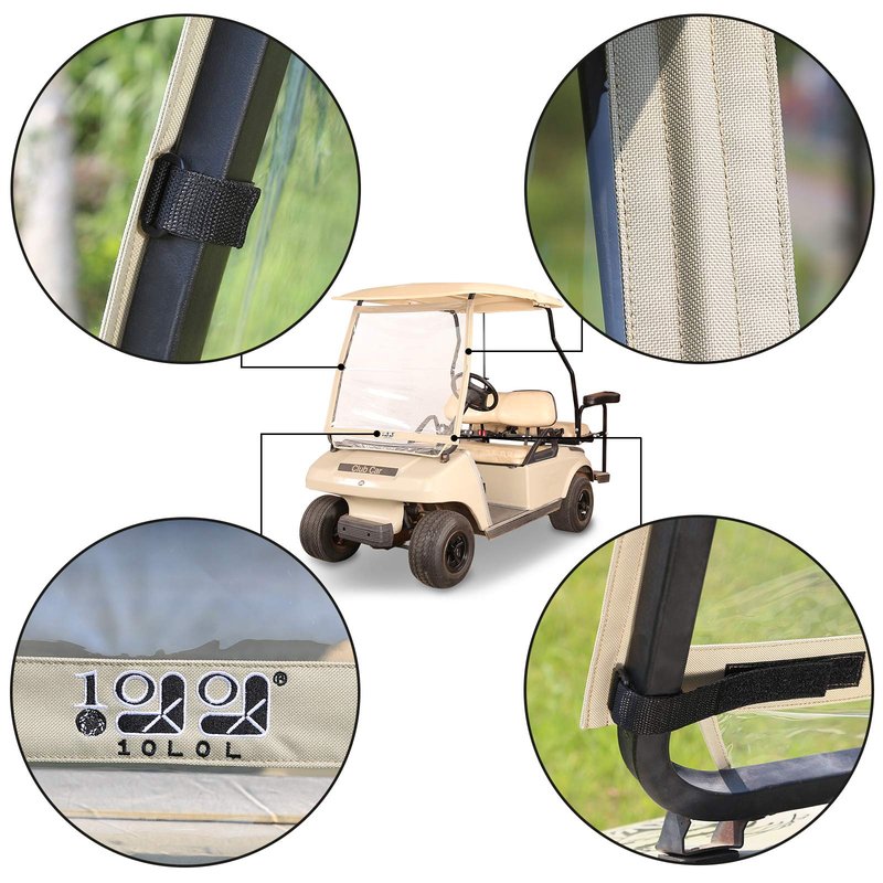 10L0L Golf Cart Windshield Fits Club Car DS/Tempo/Precedent Soft PVC Lightweight Foldable Windproof Waterproof