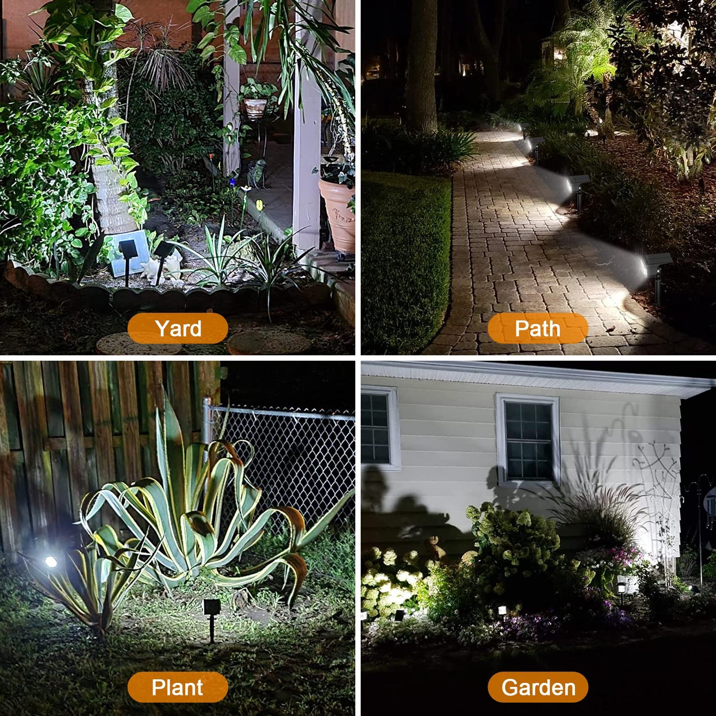 LANSOW Solar Spot Lights Outdoor, [12 Pack/76 LED] 2-in-1 Solar Landscape Spotlights, 3 Modes IP65 Waterproof Dusk to Dawn Solar Powered Flood Wall Lights for Outside Yard Garden Pathway(Cool White)