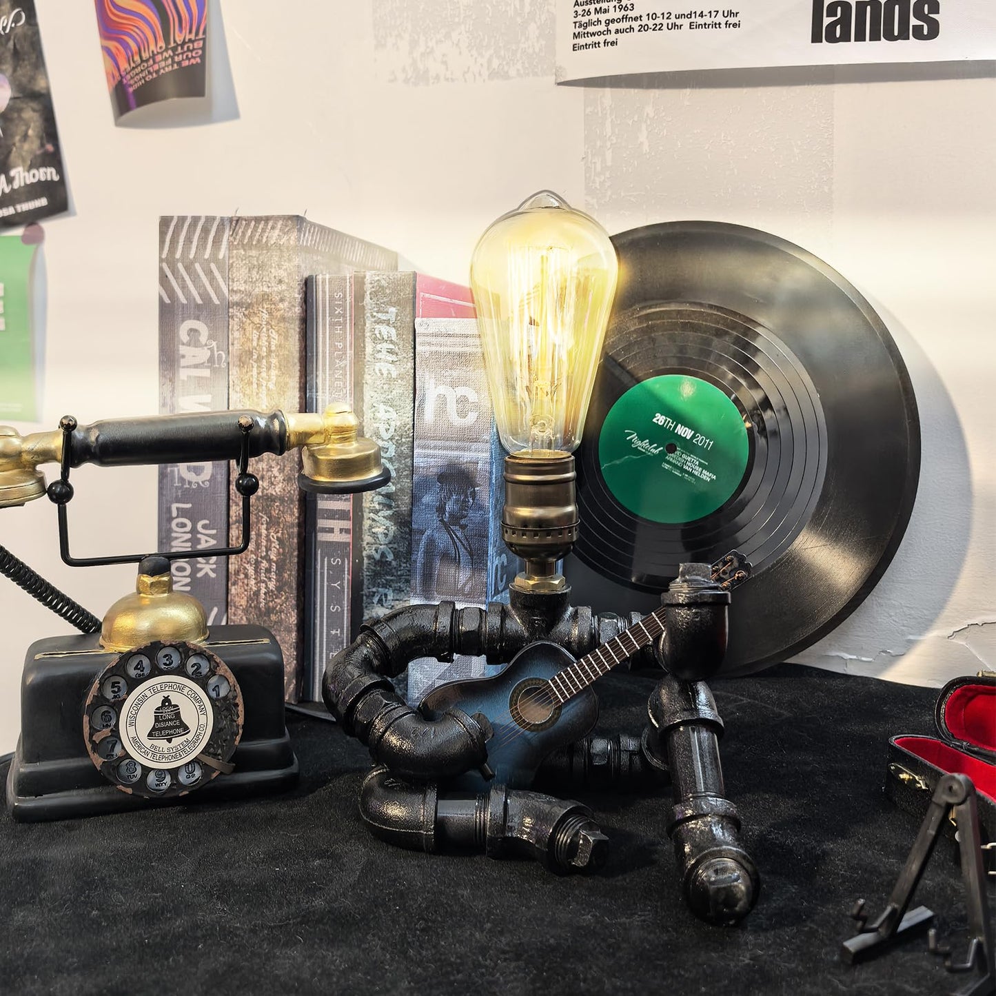 Friceoinw Music Guitar Table Lamp Cool Gifts for Music Lovers Guitar Gifts for Men Unique