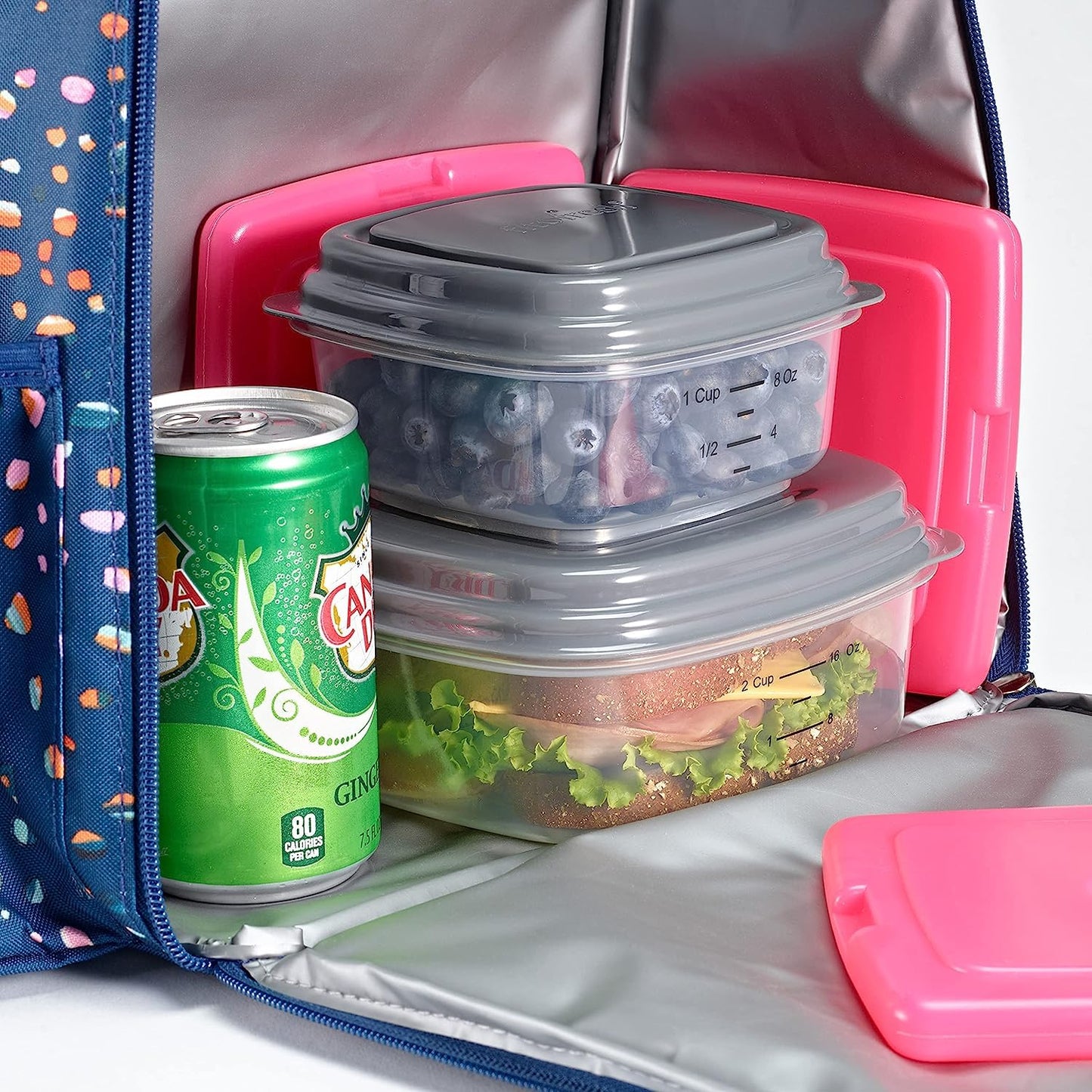 Cool Coolers by Fit & Fresh Slim Ice Packs, Quick Freeze Reusable Ice Packs for Lunch Boxes & Coolers, Long-Lasting, Space Saving Lunch Ice Packs, Dark Pink 4PK