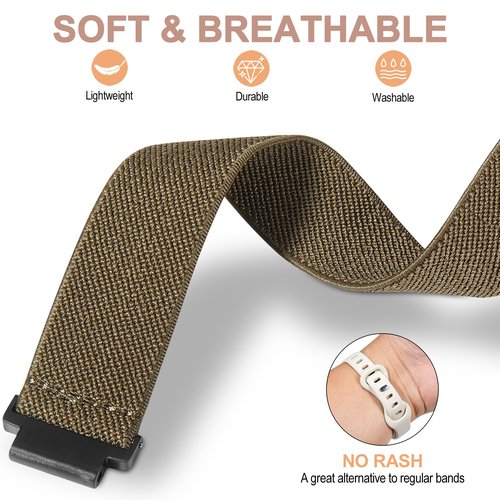 Farluya Elastic Nylon Watchband Compatible with Garmin Forerunner 235/220/230/620/630/735XT,Soft Adjustable Sport Stretchy Replacement Strap for Forerunner 235 Lite/Approach S20/S6/S5 Accessory