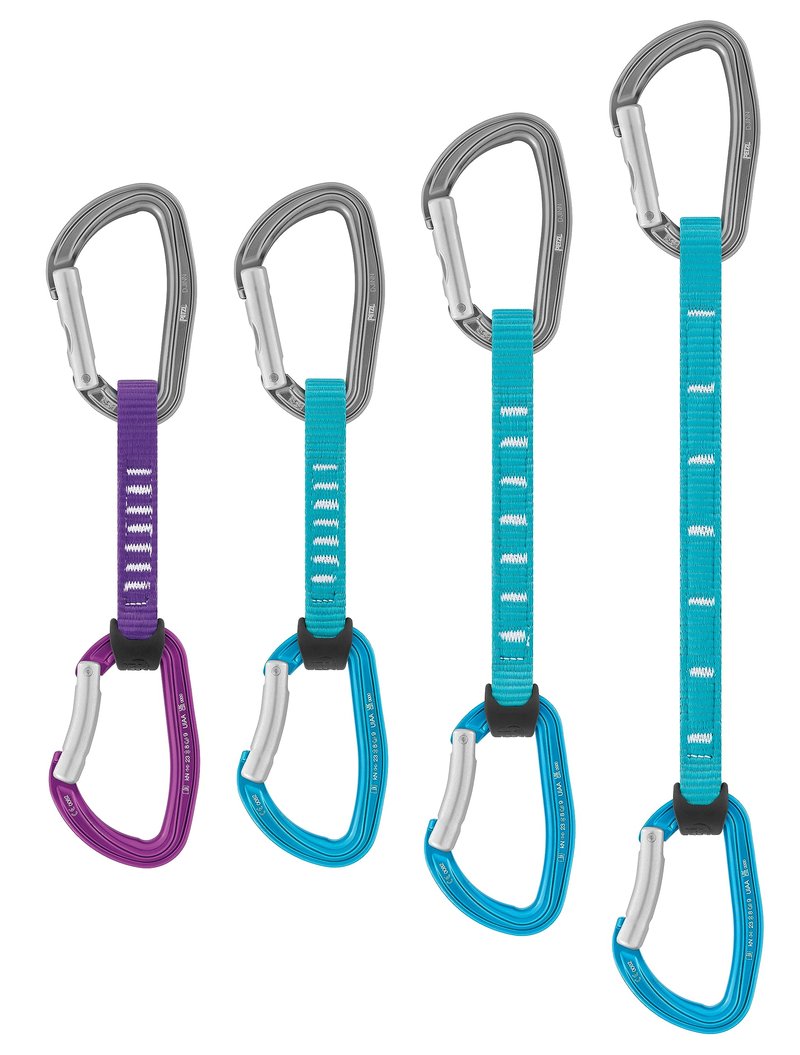 Petzl DJINN AXESS Quickdraw - Durable, Lightweight Quickdraw for Sport, Trad, and Aid Climbing - Turquoise - 25 cm